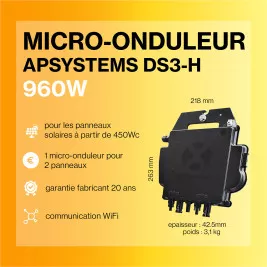 Kit solaire autoconsommation Bi-verre Bi-facial 5000Wc - passerelle incluse