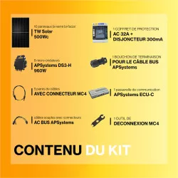 Kit solaire autoconsommation Bi-verre Bi-facial 5000Wc - passerelle incluse