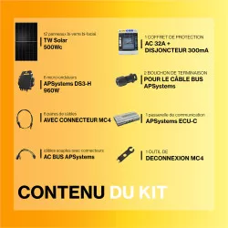 Kit solaire autoconsommation Bi-verre Bi-facial 6000Wc - passerelle incluse