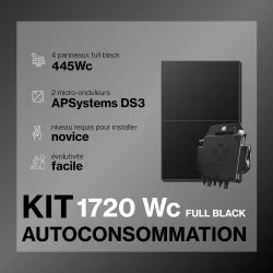 Kit solaire autoconsommation Full Black - 1720 Wc - passerelle incluse