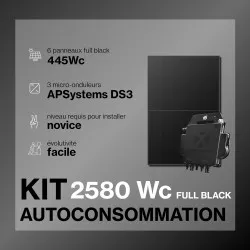 Kit solaire autoconsommation Full Black - 2580 Wc - passerelle incluse