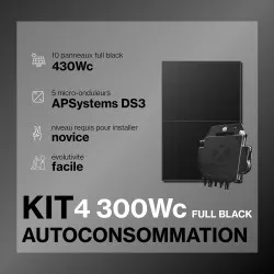 Kit solaire autoconsommation Full Black - 4300Wc - passerelle incluse