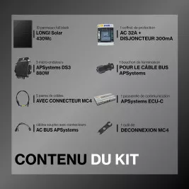 Kit solaire autoconsommation Full Black - 4300Wc - passerelle incluse
