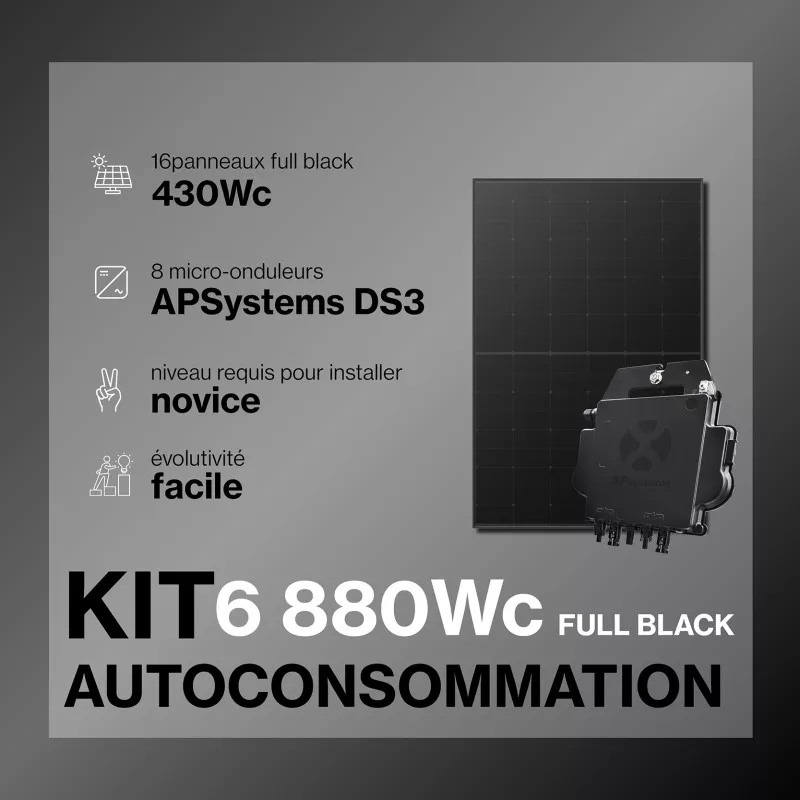Kit solaire autoconsommation Full Black - 6880Wc - passerelle incluse