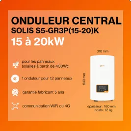 Kit solaire autoconsommation TRIPHASE XL 15 à 40kWc - Onduleur SOLIS et panneaux Biverre Biface
