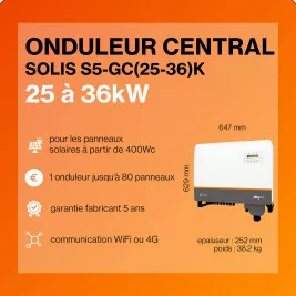 Kit solaire autoconsommation TRIPHASE XL 15 à 40kWc - Onduleur SOLIS et panneaux Biverre Biface