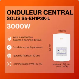 Kit solaire avec batteries 3kWc Pylontech Solis Hybride