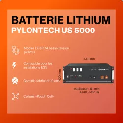 Kit solaire avec batteries 3kWc Pylontech Solis Hybride
