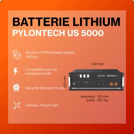 Kit solaire avec batteries 3kWc Pylontech Solis Hybride