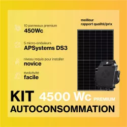 Kit solaire autoconsommation PREMIUM 4500Wc - passerelle incluse