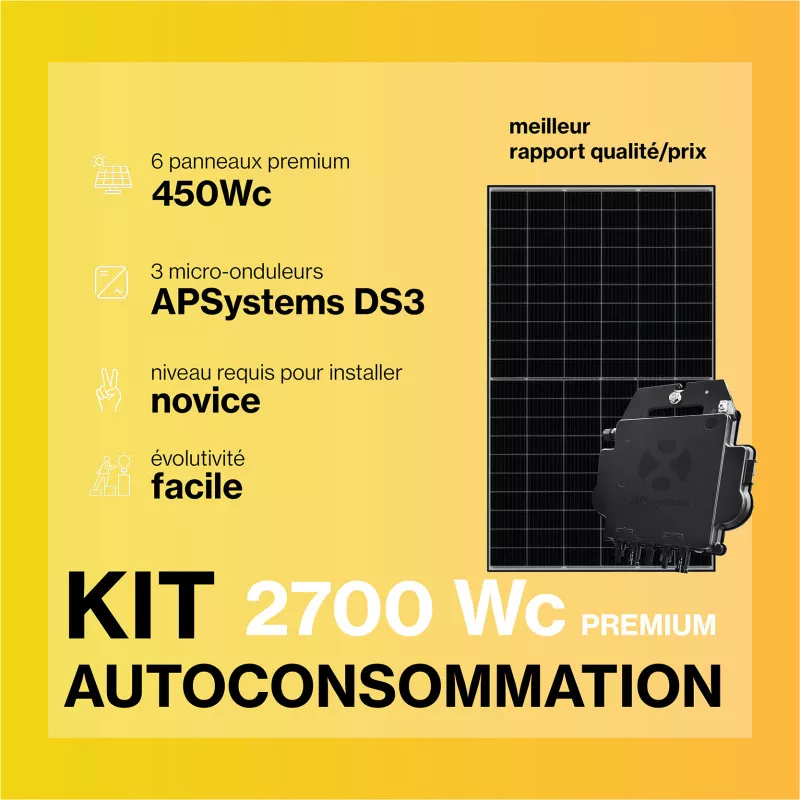Kit solaire autoconsommation PREMIUM 2700Wc - passerelle incluse