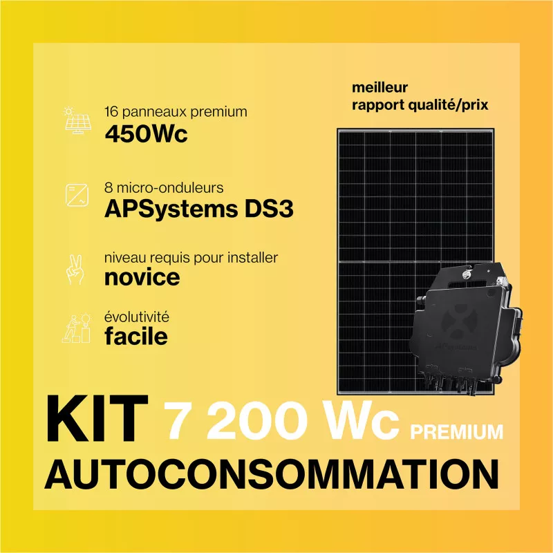 Kit solaire autoconsommation PREMIUM 7200Wc - passerelle incluse
