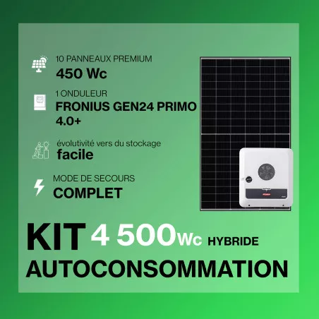 Kit solaire autoconsommation Hybride 4.0 - 4500Wc Premium