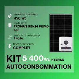 Kit solaire autoconsommation Hybride 4.6 - 5400Wc Premium