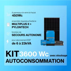 Kit solaire avec batteries 3.6kWc  - Pylontech Victron Multiplus
