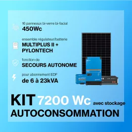 Kit solaire avec batteries 7.2kWc  - Pylontech Victron Multiplus