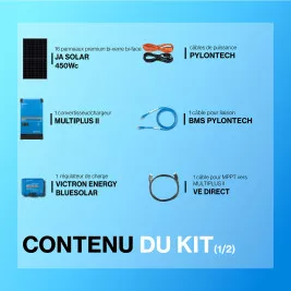 Kit solaire avec batteries 7.2kWc  - Pylontech Victron Multiplus