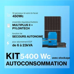 Kit solaire avec batteries 5.4kWc  - Pylontech Victron Multiplus