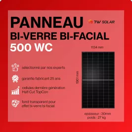Kit solaire autoconsommation 3000Wc - Onduleur HUAWEI HYBRIDE et panneaux Biverre Biface