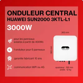 Kit solaire autoconsommation 3000Wc - Onduleur HUAWEI HYBRIDE et panneaux Biverre Biface