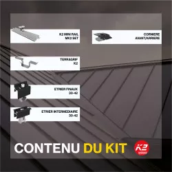 Fixations toitures bac acier - K2 Systems - Kit pour 80 panneaux (portrait ou paysage)