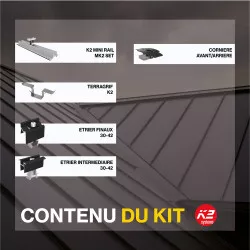 Fixations toitures bac acier - K2 Systems - Kit pour 30 panneaux (portrait ou paysage)