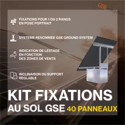 Fixations au sol - GSE Groundsystem - Kit pour 40 panneaux (portrait)