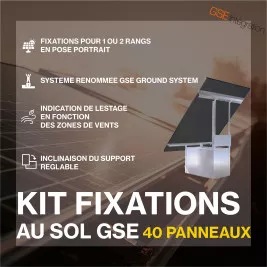 Fixations au sol - GSE Groundsystem - Kit pour 40 panneaux (portrait)