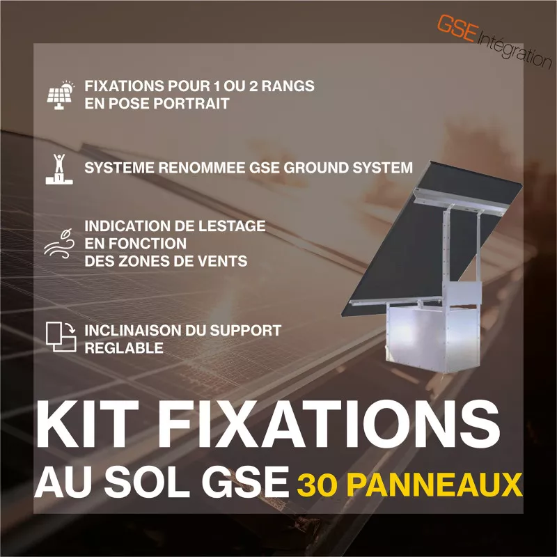 Fixations au sol - GSE Groundsystem - Kit pour 30 panneaux (portrait) Fixations au sol - GSE Groundsystem - Kit pour 30 panneaux (portrait)